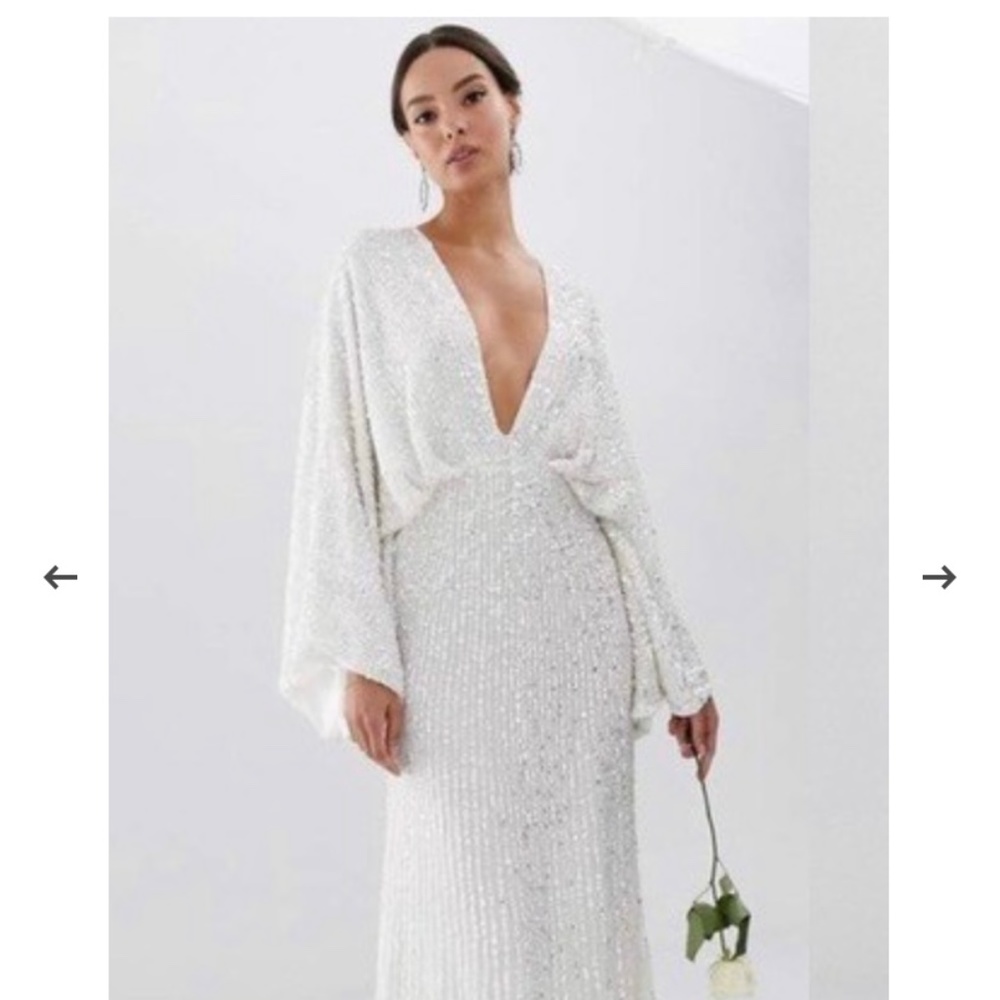 ASOS Ciara sequin kimono sleeve wedding dress